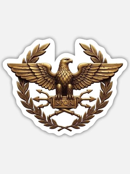 Römischer Adler mit SPQR - Sticker Größe S (10 x 10 cm) - Mattweiß