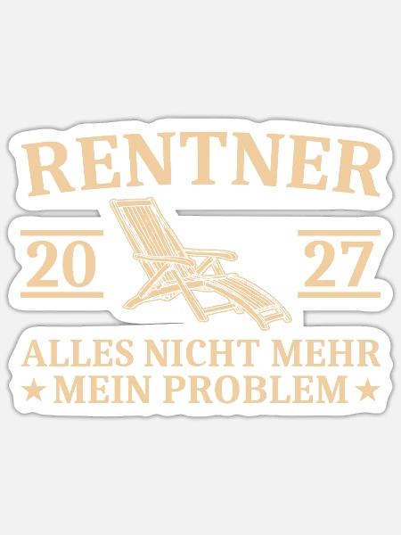 Rentner 2027 Liegestuhl Abschiedsgeschenk Rente - Sticker Größe S (10 x 10 cm) - Mattweiß