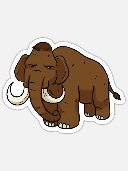 Mammut Eiszeittiere Eiszeit Steinzeit - Sticker Größe S (10 x 10 cm) - Mattweiß