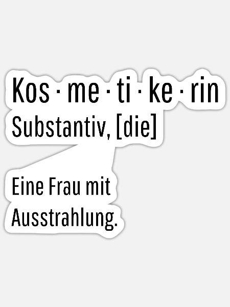 Kosmetikerin Substantiv Definition Geschenk - Sticker Größe S (10 x 10 cm) - Mattweiß