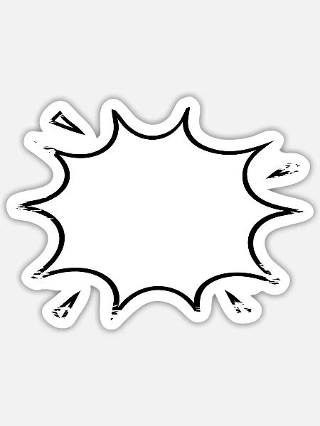 Explosionsblase Comic used look - Sticker Größe S (10 x 10 cm) - Mattweiß