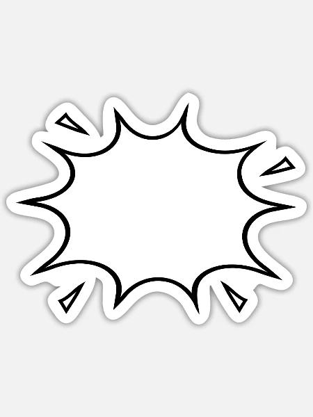 Explosionsblase Comic - Sticker Größe S (10 x 10 cm) - Mattweiß