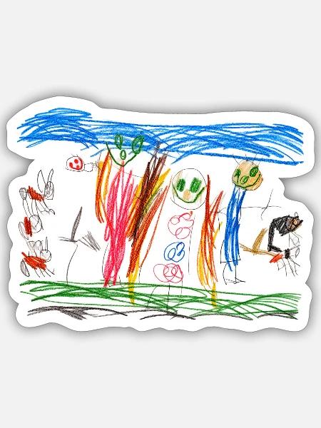 Kindertraum Gartenzauber - Sticker Größe S (10 x 10 cm) - Mattweiß