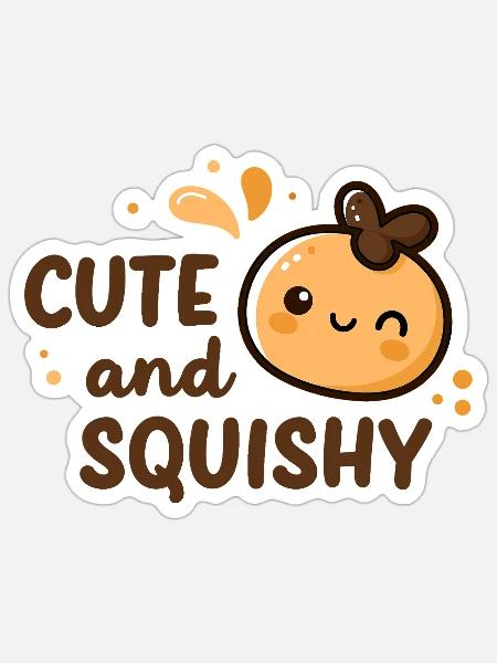 Cute and Squishy - Sticker Größe S (10 x 10 cm) - Mattweiß