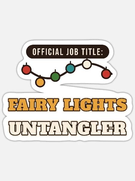 Offizieller Jobtitel: Feenlichter Entwirrer - Sticker Größe S (10 x 10 cm) - Mattweiß