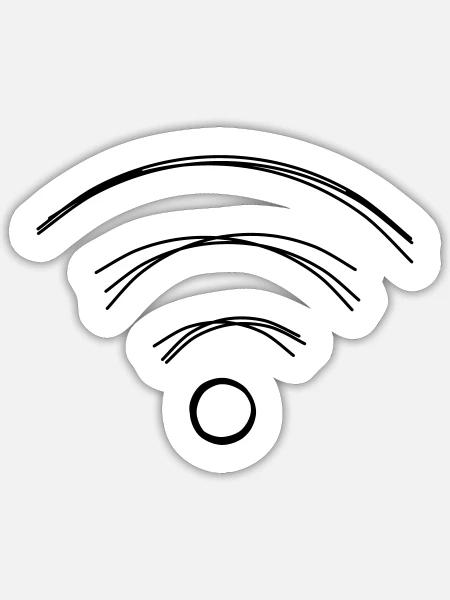 WLAN handgezeichnet - Sticker Größe S (10 x 10 cm) - Mattweiß
