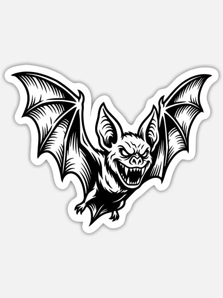 Vampir Fledermaus - Sticker Größe S (10 x 10 cm) - Mattweiß