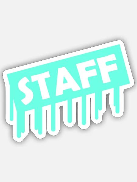 Neon Staff Graffiti Drips - Sticker Größe S (10 x 10 cm) - Mattweiß