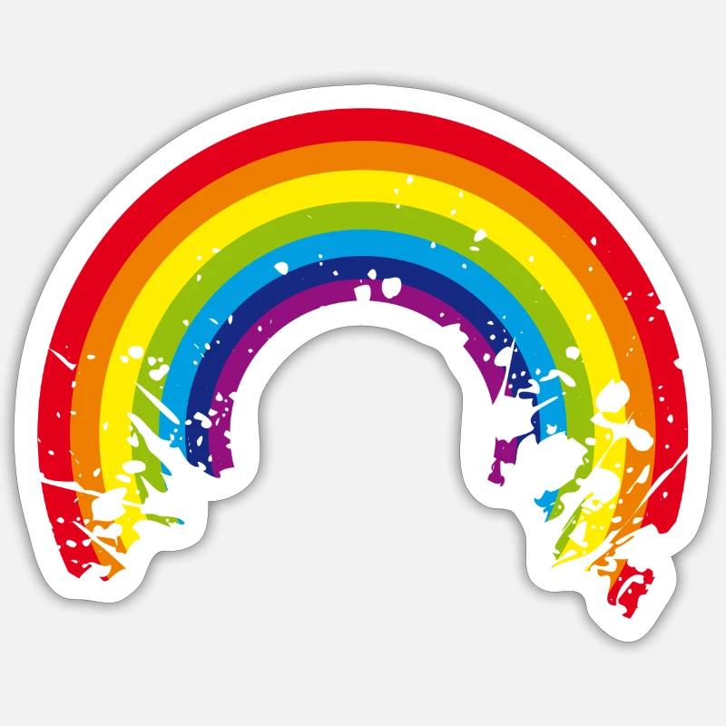 rainbow regenbogen - Sticker Größe S (10 x 10 cm) - Mattweiß