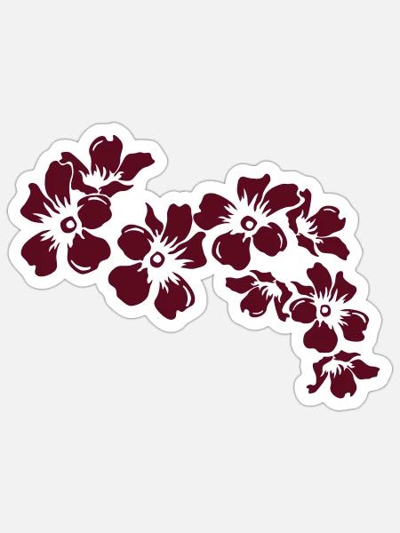 blumen - Sticker Größe S (10 x 10 cm) - Mattweiß