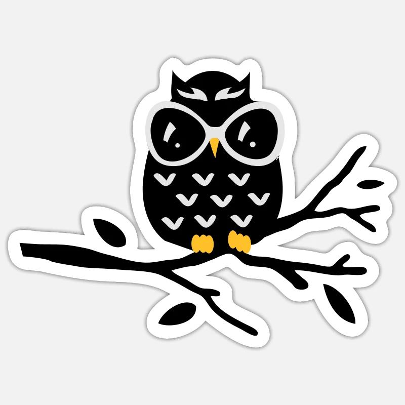 Eule - Sticker Größe S (10 x 10 cm) - Mattweiß