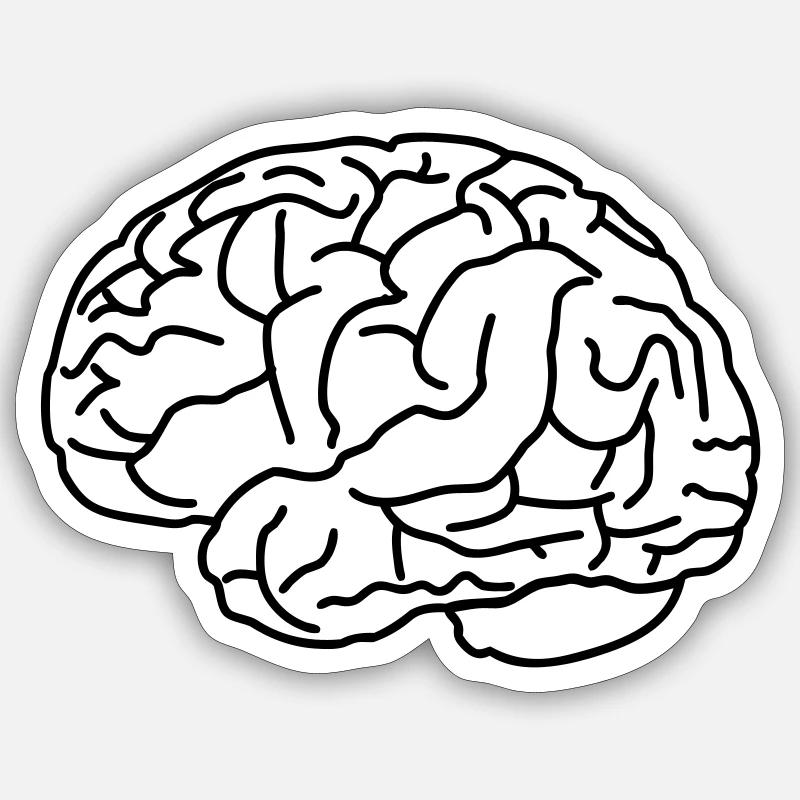 Brain - Sticker size S (10 x 10 cm) - white matte