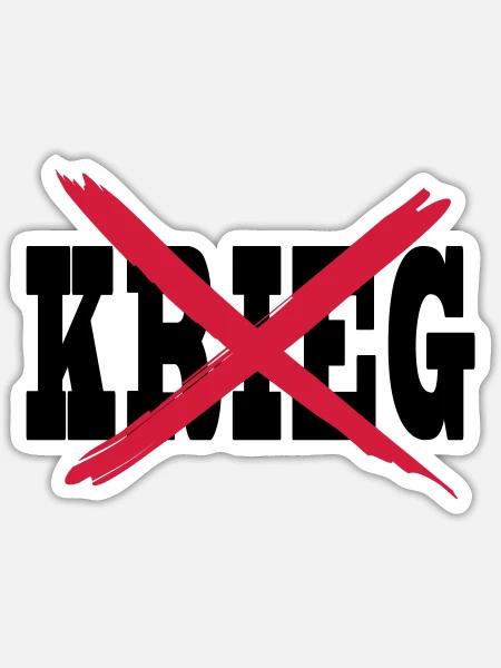 Gegen Krieg Antikrieg Peace - Sticker Größe S (10 x 10 cm) - Mattweiß