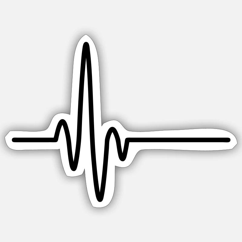 Pulse Heartbeat - Sticker size S (10 x 10 cm) - white matte