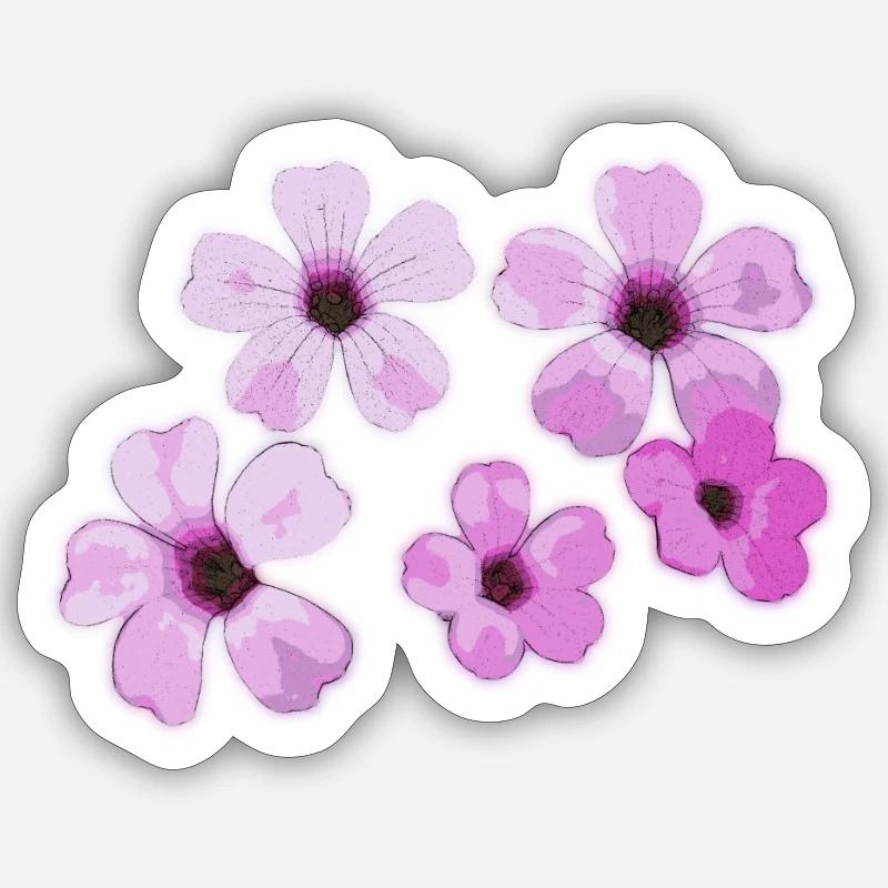 Fleurs - Sticker taille S (10 x 10 cm) - blanc mat