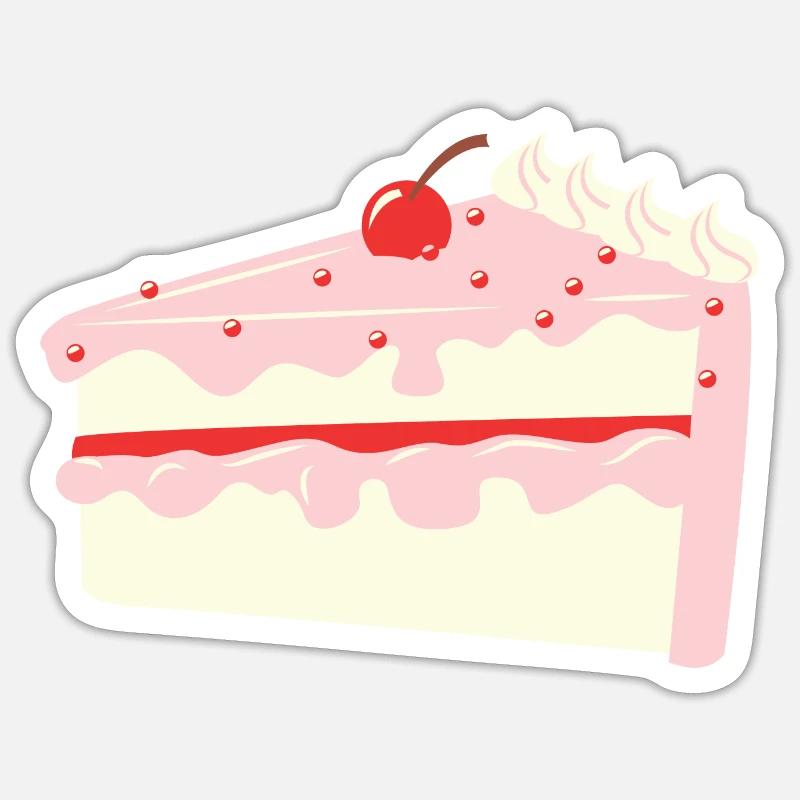 Cherry Cake - Sticker taille S (10 x 10 cm) - blanc mat