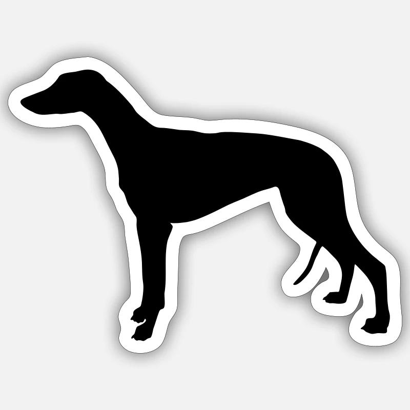 Greyhound - Sticker taille S (10 x 10 cm) - blanc mat
