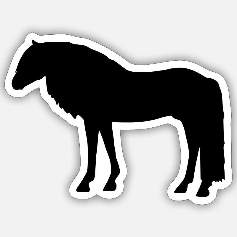 Haflinger Scherenschnitt - Sticker Größe S (10 x 10 cm) - Mattweiß