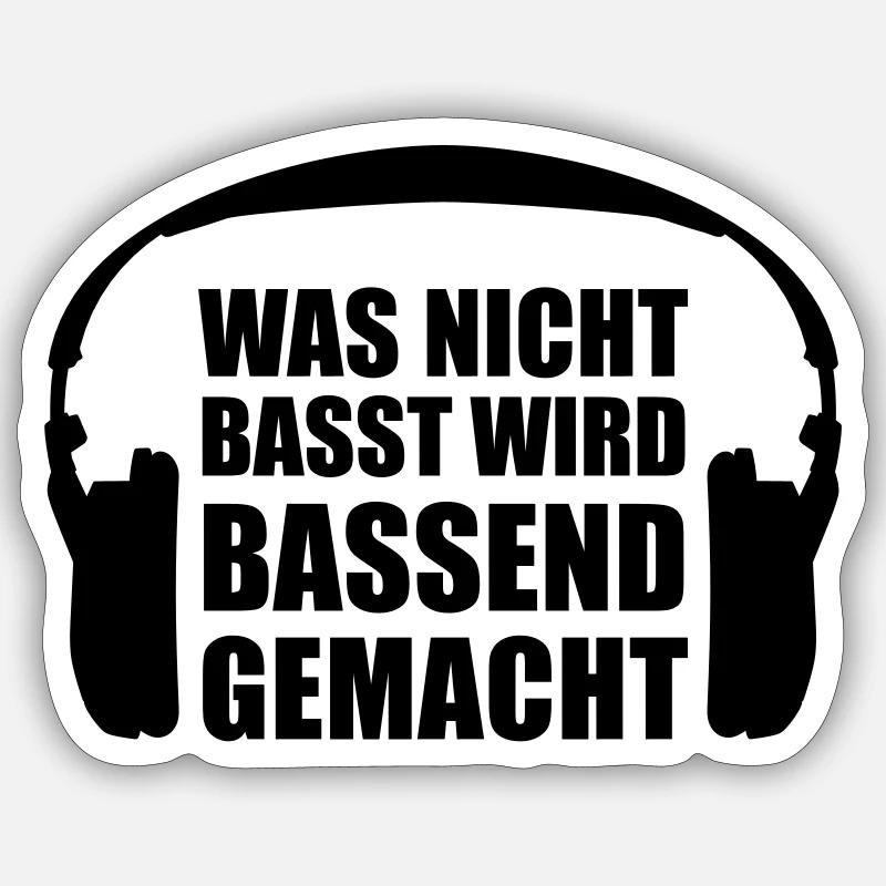 Was nicht Basst wird Bassend gemacht Kopfhörer - Sticker Größe S (10 x 10 cm) - Mattweiß
