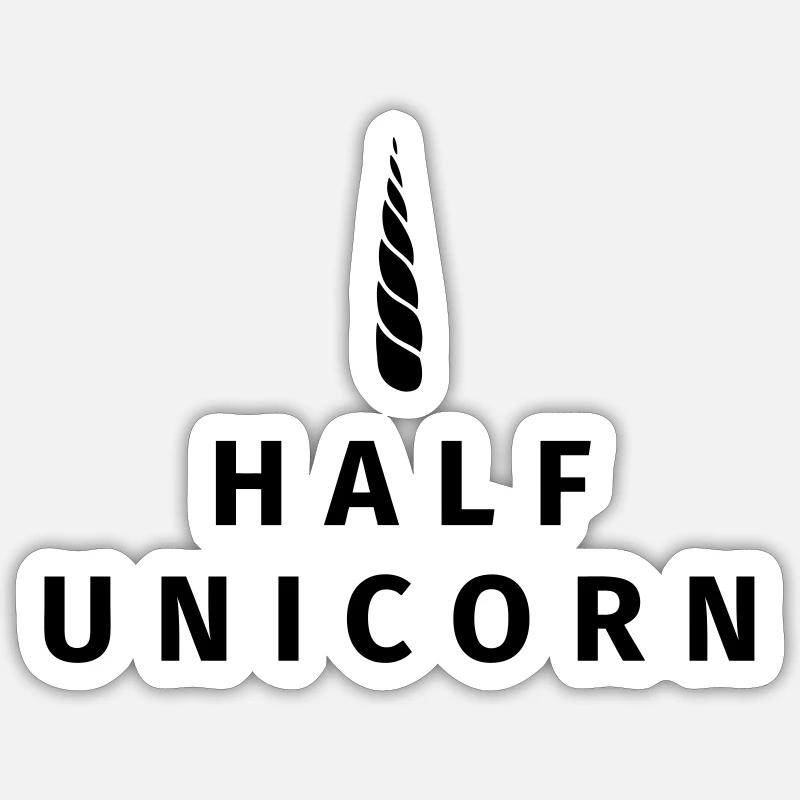 Half Unicorn - Sticker Größe S (10 x 10 cm) - Mattweiß