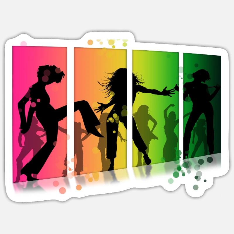 boite de nuit - Sticker taille S (10 x 10 cm) - blanc mat