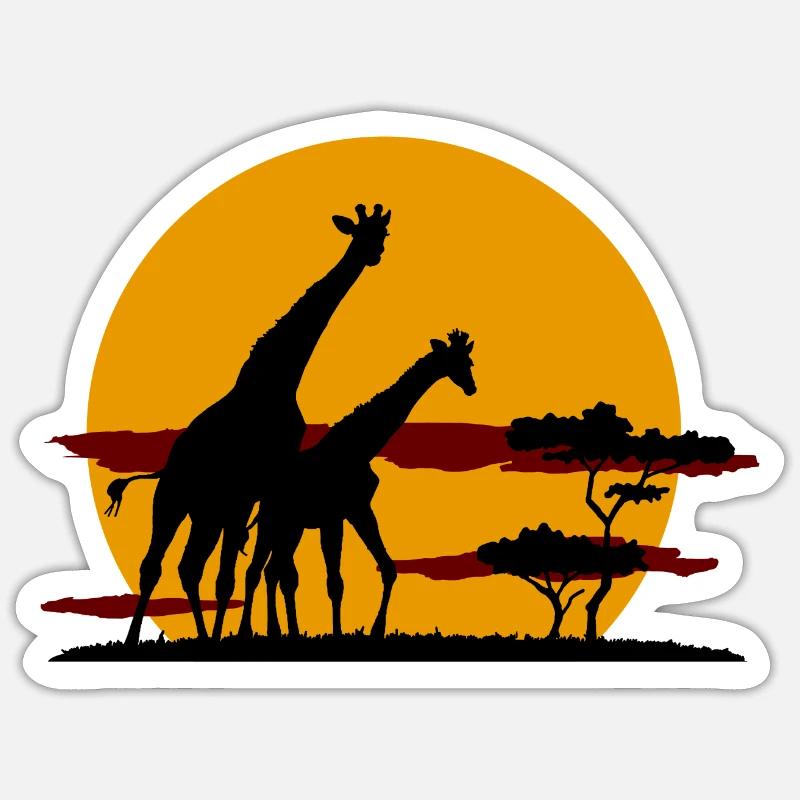 giraffe - Sticker Größe S (10 x 10 cm) - Mattweiß