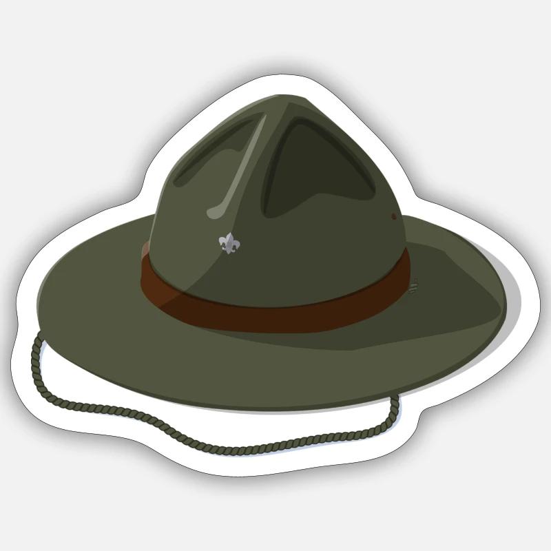 Scout hat - Sticker size S (10 x 10 cm) - white matte