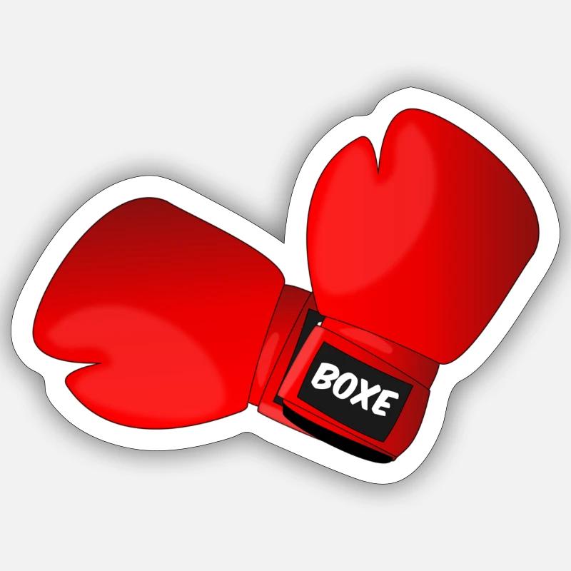 Gants de boxe - Sticker taille S (10 x 10 cm) - blanc mat