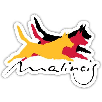 Malinois_german_color - Sticker Größe S (10 x 10 cm) - Mattweiß - Vorne