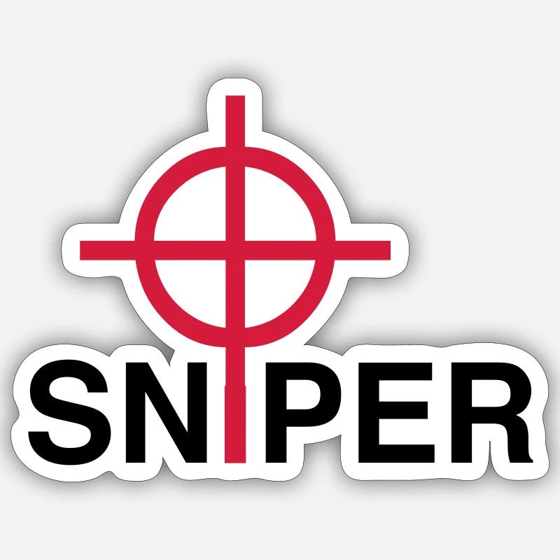 Sniper - Sticker Größe S (10 x 10 cm) - Mattweiß