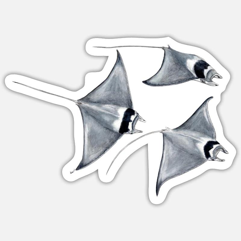 Manta ray - Raie blanket - rays devil fish blanket Sticker size S (10 x 10 cm)