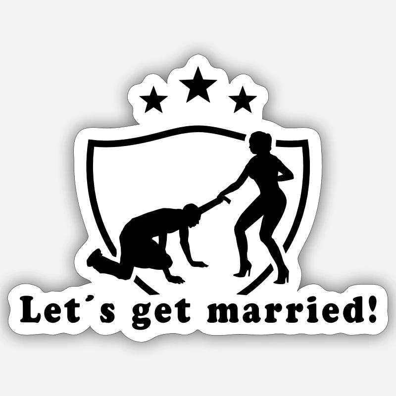 Let´s get married! - Sticker size S (10 x 10 cm) - white matte