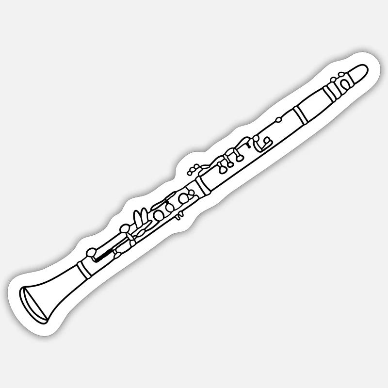 Clarinet - Sticker taille S (10 x 10 cm) - blanc mat