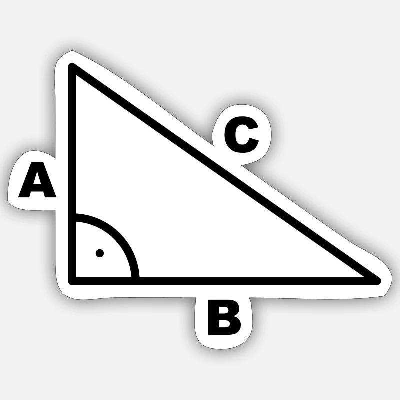 Math symbol - triangle - right angle - Sticker size S (10 x 10 cm) - white matte