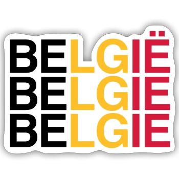 BELGIE Belgian Flag - Belgium - Belgium 2024 - Sticker size S (10 x 10 cm) - white matte - Front