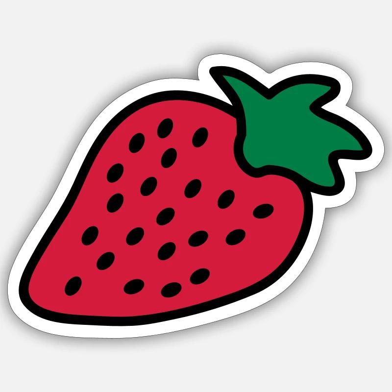 strawberry - Sticker Größe S (10 x 10 cm) - Mattweiß