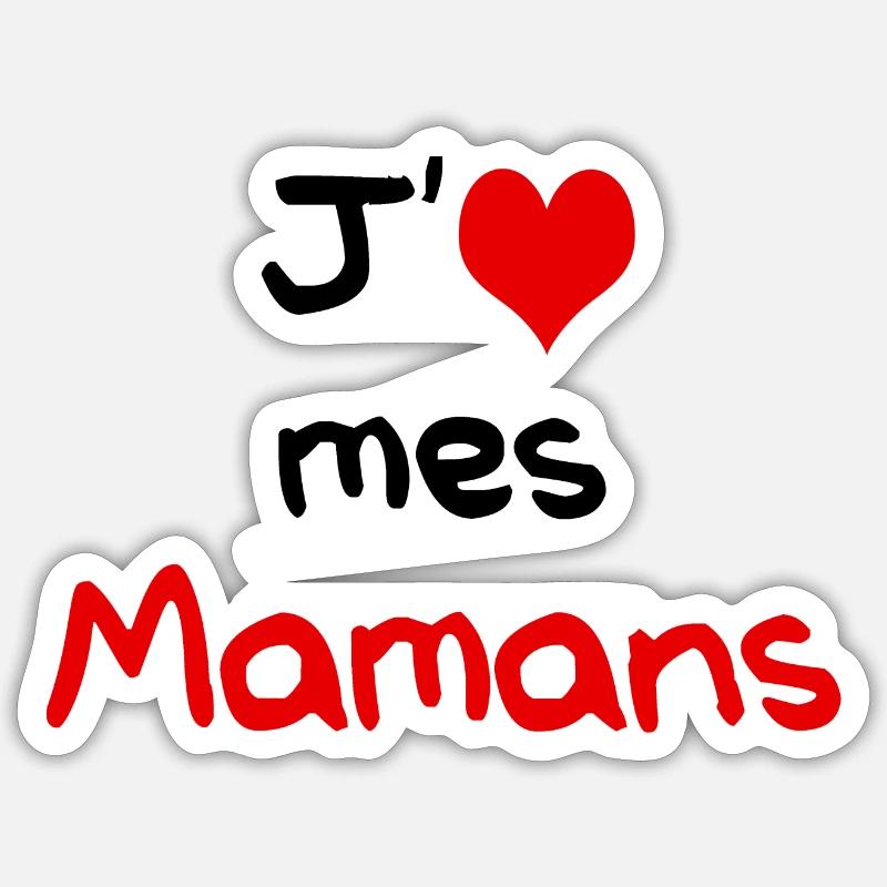 Aime_mes_mamans_1 - Sticker size S (10 x 10 cm) - white matte