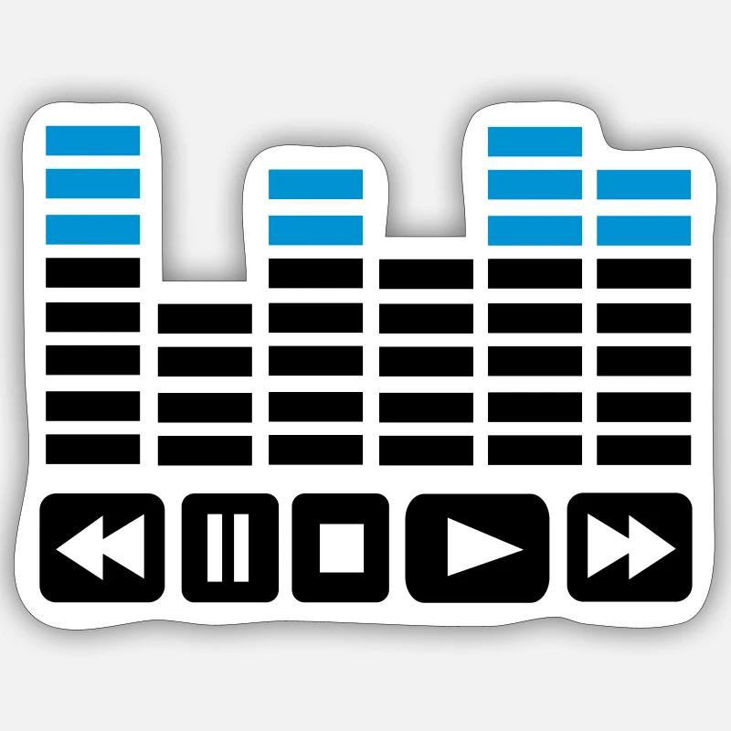 Equalizer Play - Sticker Größe S (10 x 10 cm) - Mattweiß