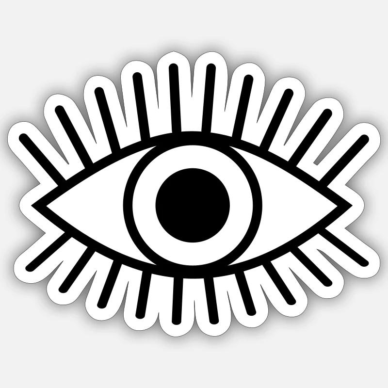Eyelashes eye look stroke drawing Sticker size S (10 x 10 cm)