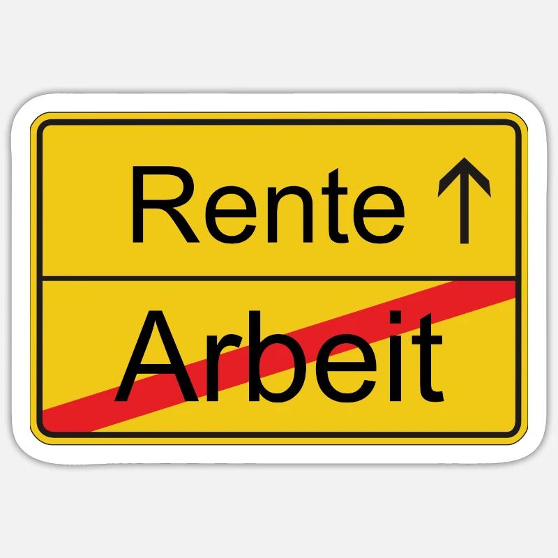 endlich RENTE - Sticker Größe S (10 x 10 cm) - Mattweiß