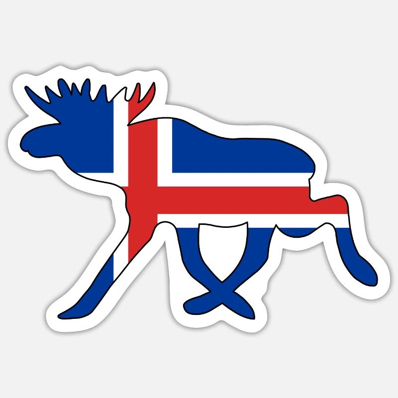 ELCH - Islandflagge - Sticker Größe S (10 x 10 cm) - Mattweiß
