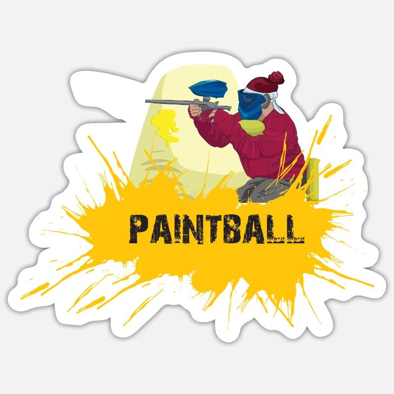 Paintball Gotcha - Sticker taille S (10 x 10 cm) - blanc mat