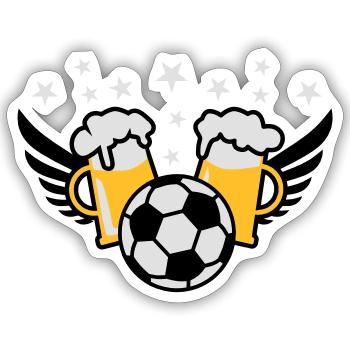 Fussball-Party 2 Mass Bier 01 3c - Sticker Größe S (10 x 10 cm) - Mattweiß - Vorne