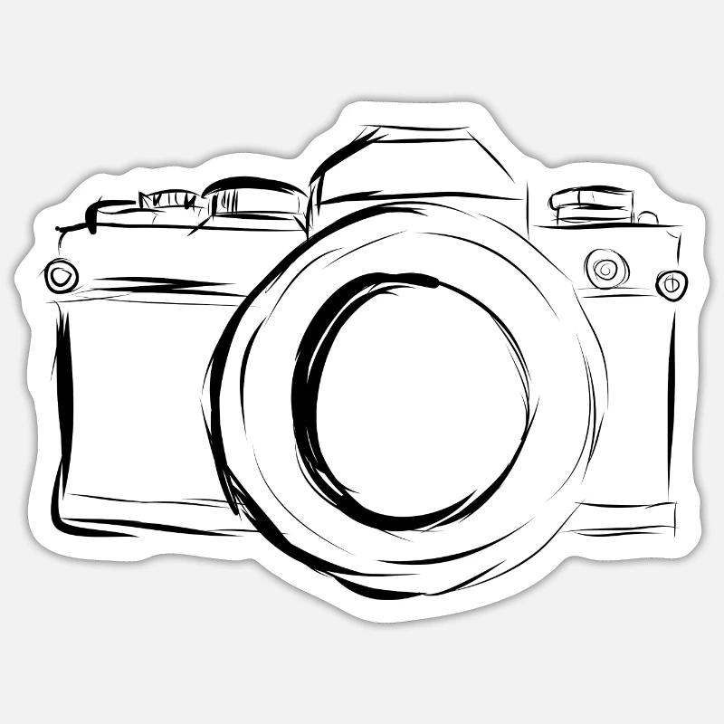 Camera, Vintage Camera, , Old Camera, Old - Sticker size S (10 x 10 cm) - white matte