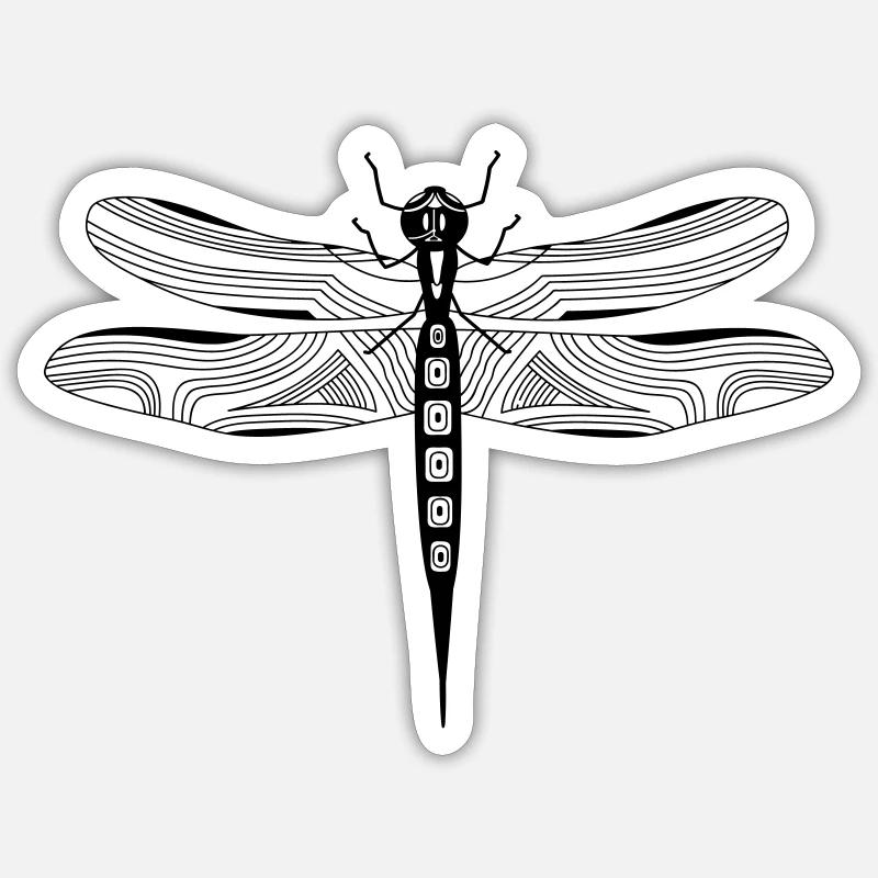 Libellule (a) Sticker taille S (10 x 10 cm)