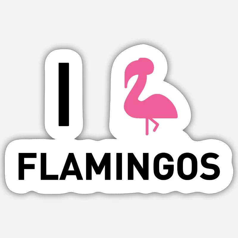 Flamingo Flamongo rosa einbeinig - Sticker Größe S (10 x 10 cm) - Mattweiß