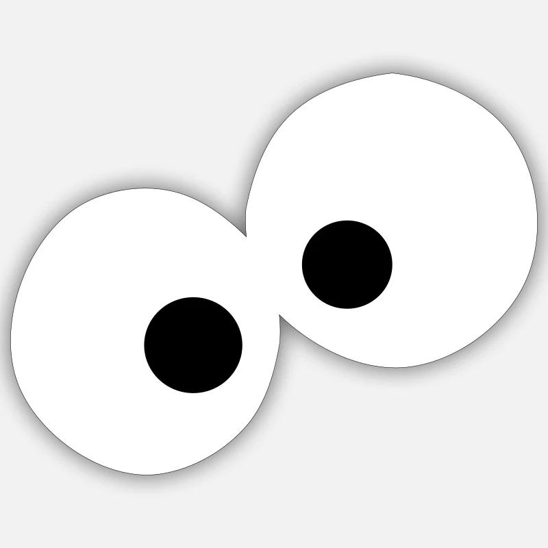 yeux - Sticker taille S (10 x 10 cm) - blanc mat