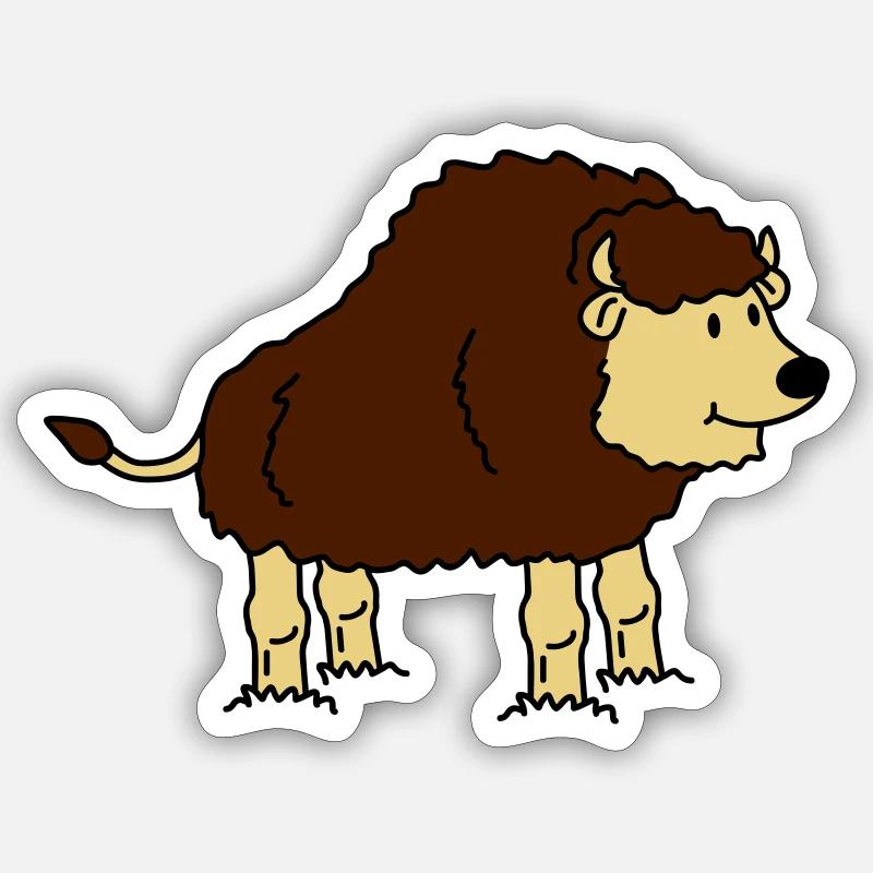 bison - Sticker Größe S (10 x 10 cm) - Mattweiß