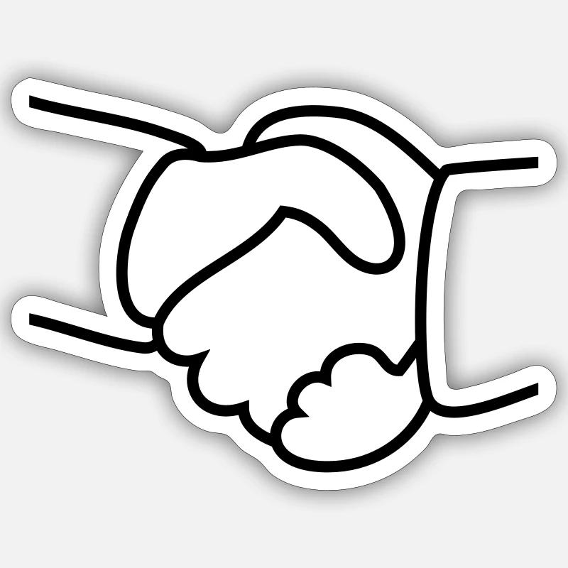 handshaking - Sticker size S (10 x 10 cm) - white matte