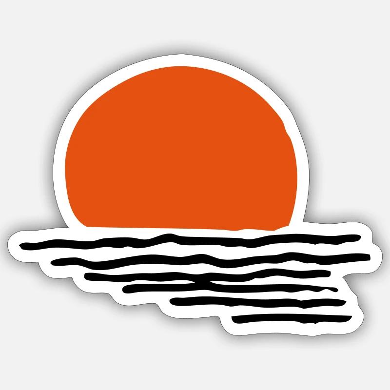 Coucher du soleil Sticker taille S (10 x 10 cm)